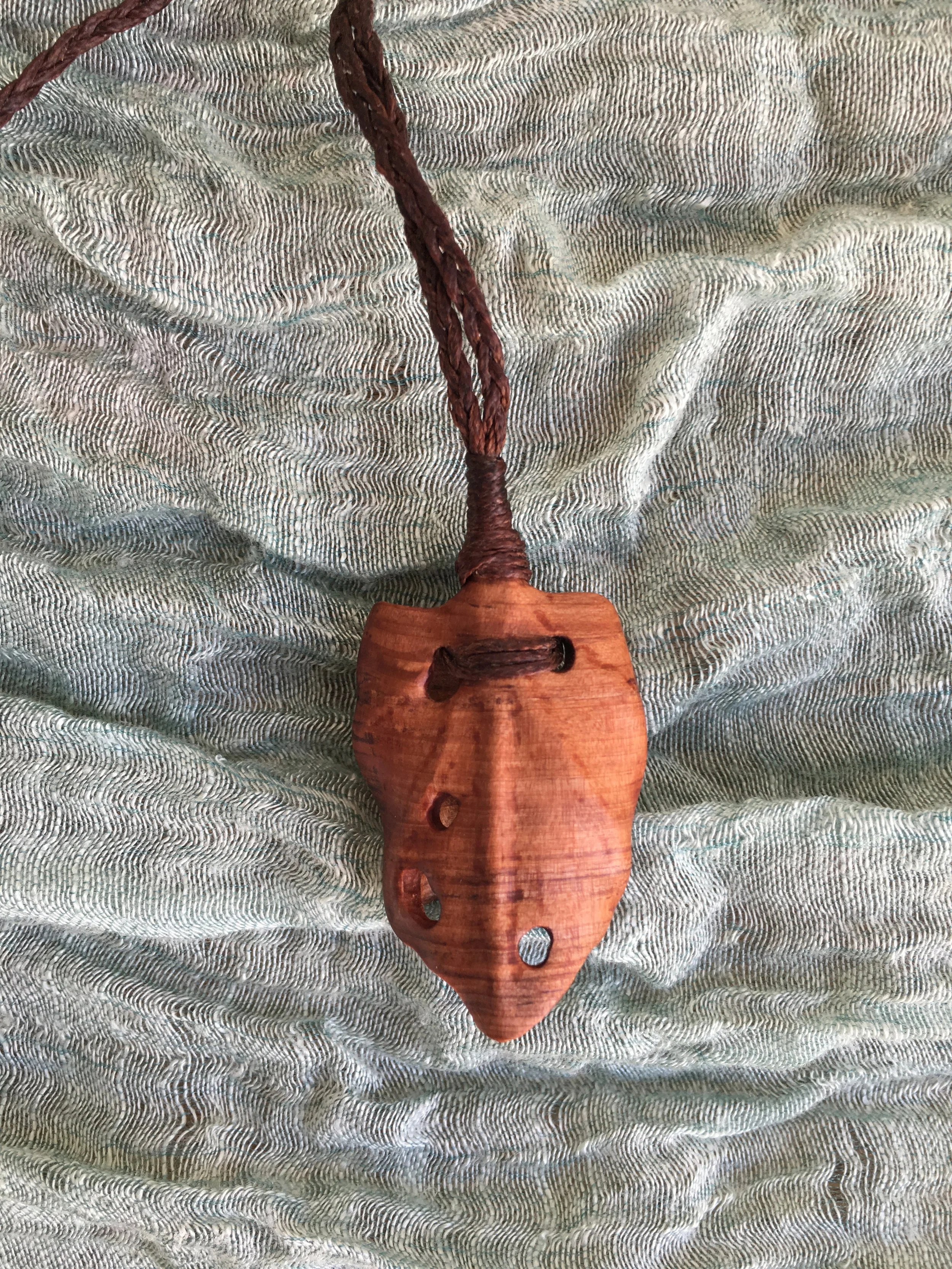 Wrapped in Kawakawa 1 - Rata wood on wax cord, 2019 (available at Mahara Gallery)