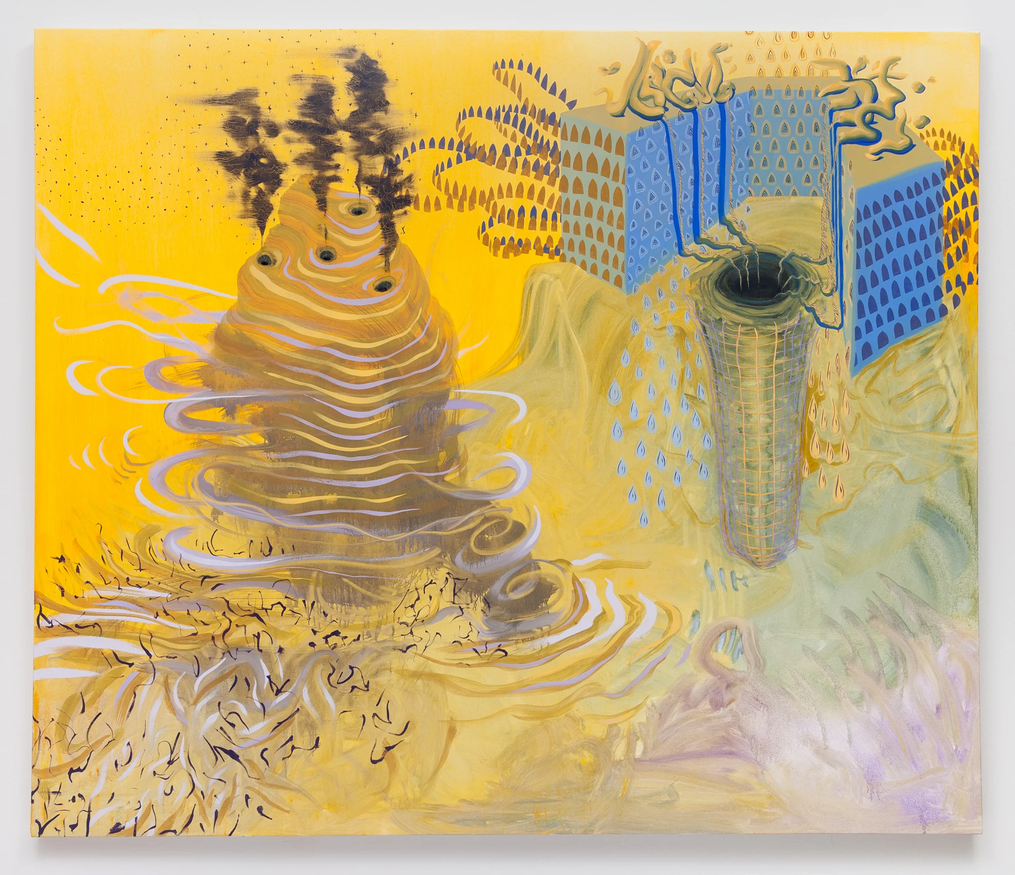 History Monster Visits Time Mountain 2017 oil on canvas | 79 x 68 inches