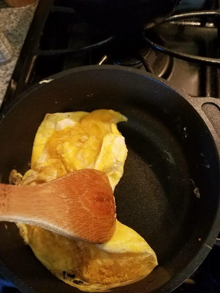 Cooking eggs and they don't stick one bit!