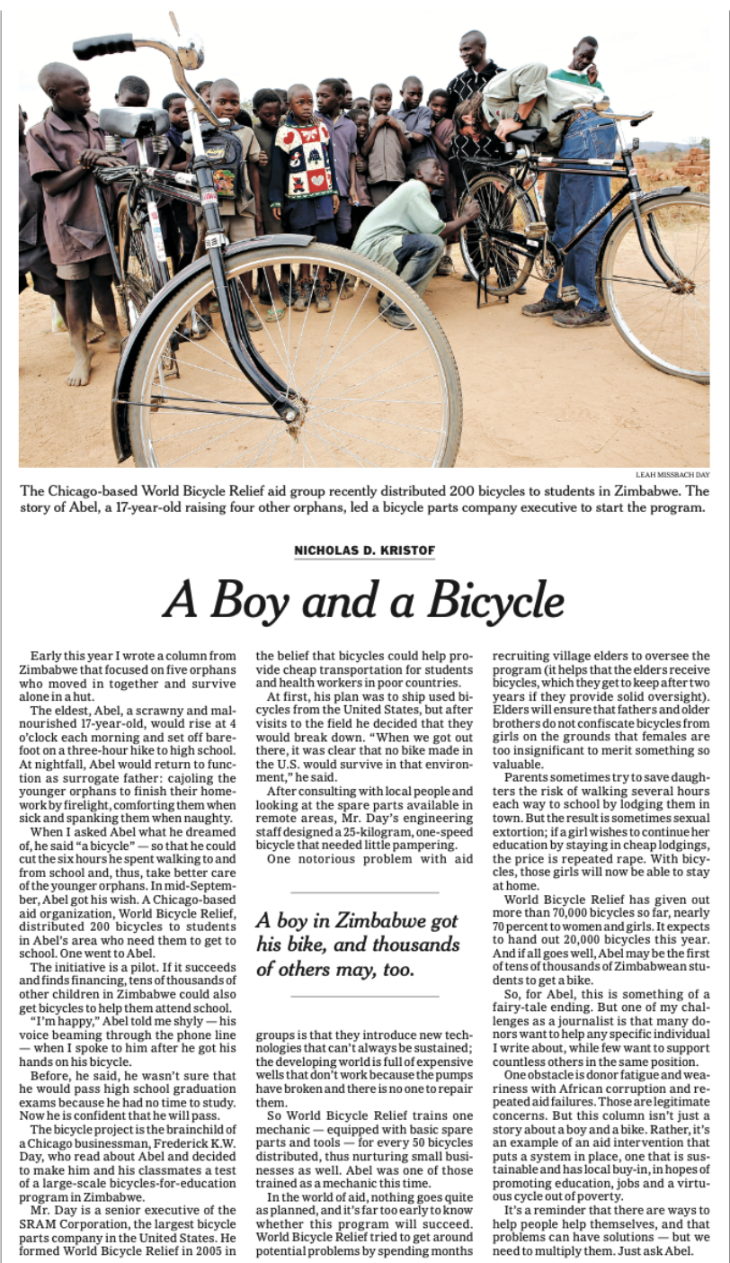 A Boy and a Bicycle(s) - The New York Times