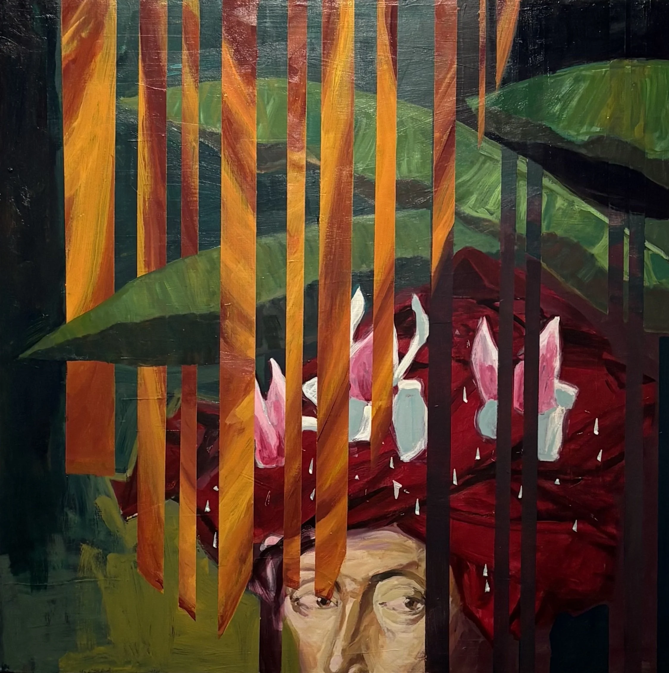 :after Van Eych:, 'Eyes without a Face', 40 x 40