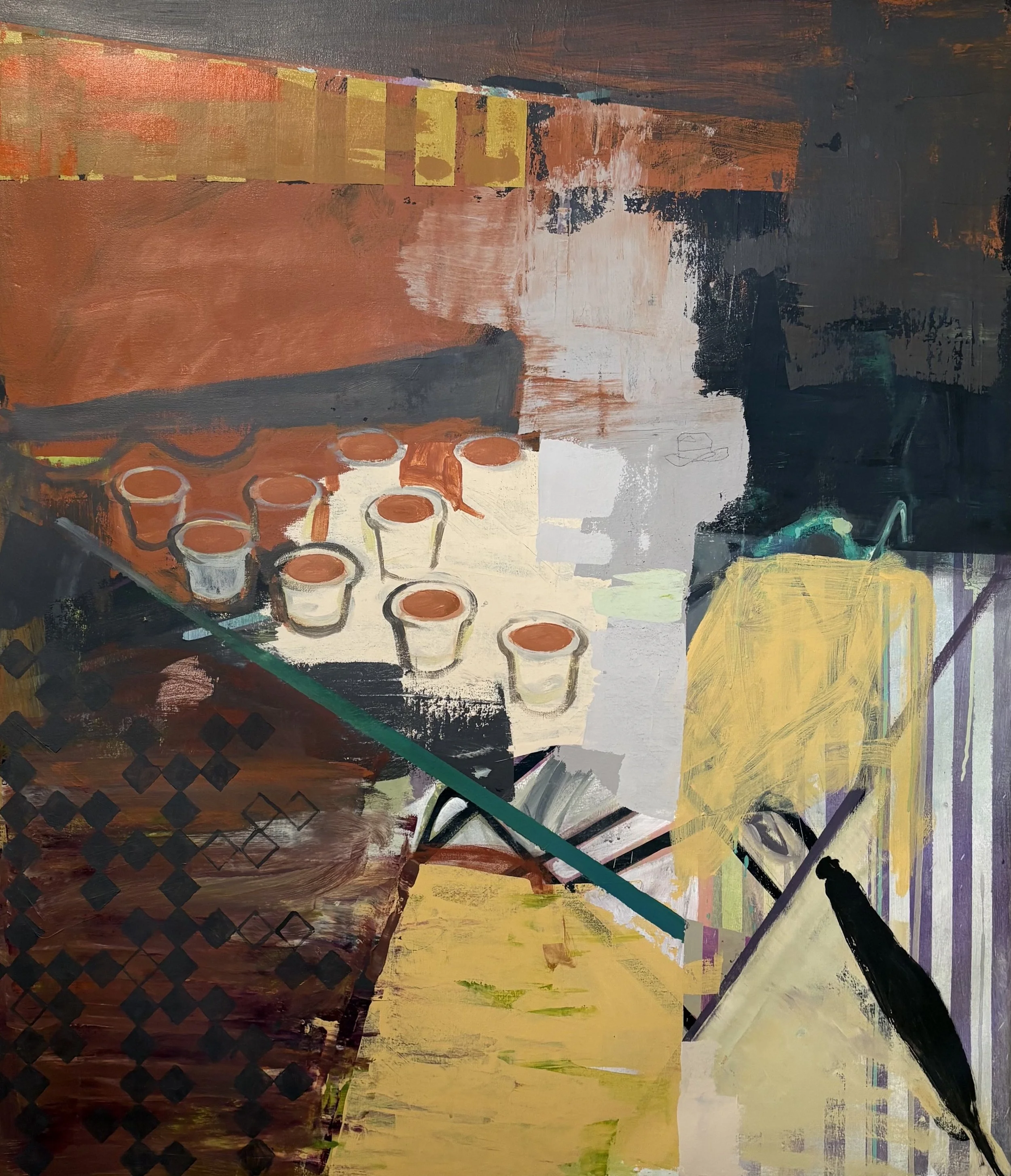 "coffee bar on a rainy day", 56x48