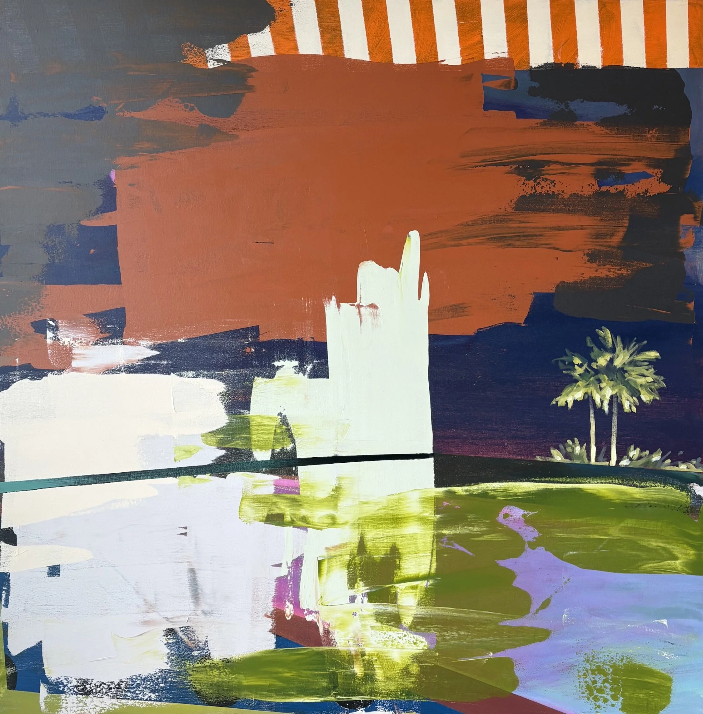 "the fountain", 40x40, acrylic on canvas