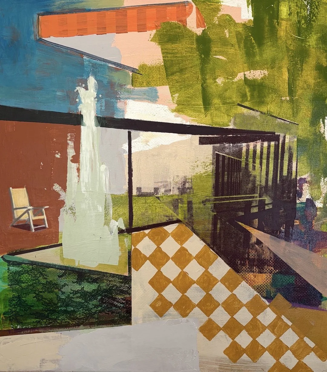 "The Fountain", 25x28, (the chair series)
