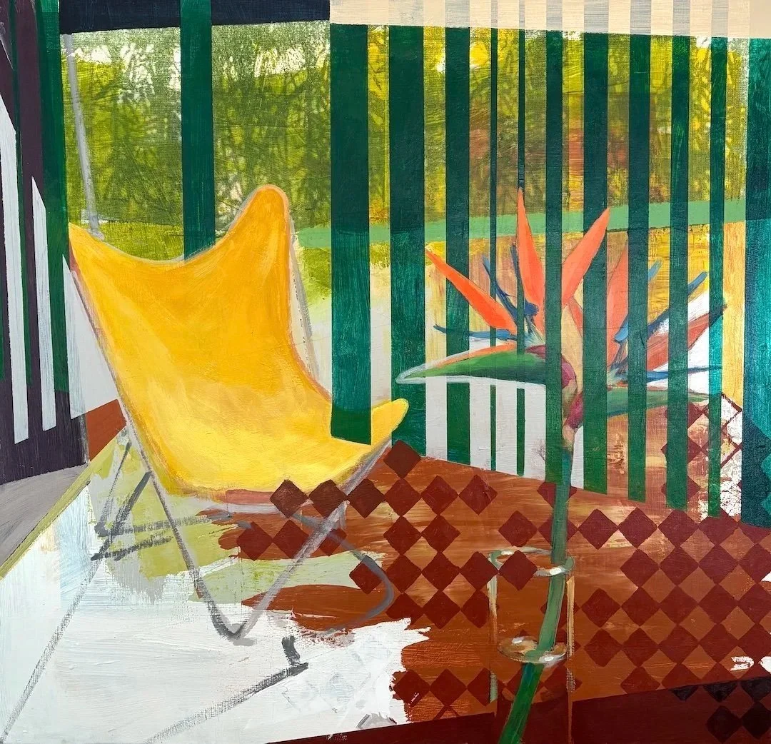 "bird of Paradise", 34x36, (the chair series)