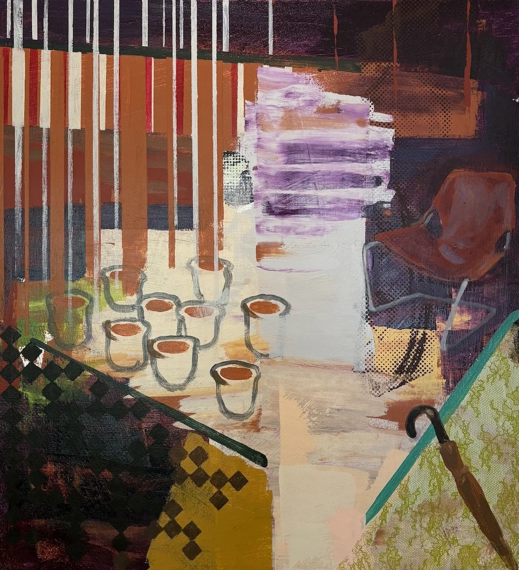 "Coffee bar on a rainy afternoon", 26x24, (the chair series)