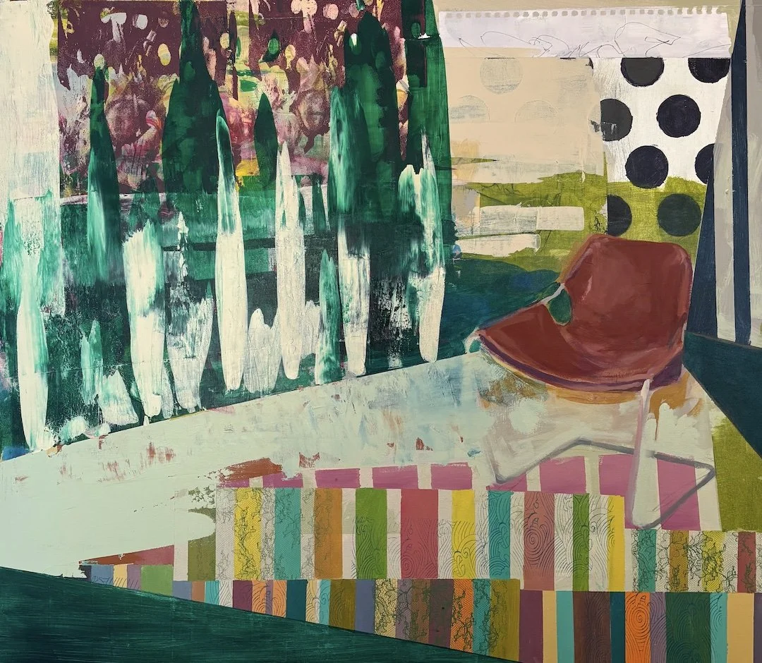 "the Emerald Garden", 35 x 40, (the chair series)