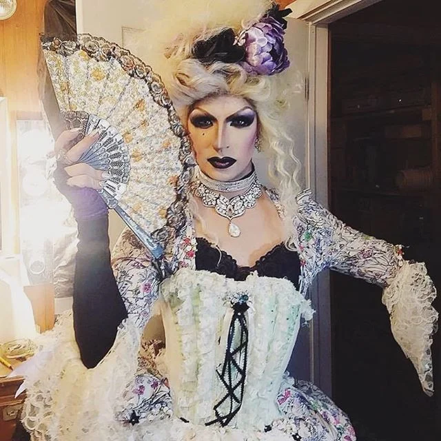 Pulling out my ruffle-y lace-ys in prep for an homage to Marie Antoinette at @theduplex_nyc Monday 9:30PM with @heidithehaux in First Haux! 
Hair &amp; look: @jemjem1282 🖤 
#dragqueen #newyorkdrag #boudoir #intheboudoir #boudoirlefleur #lace #french