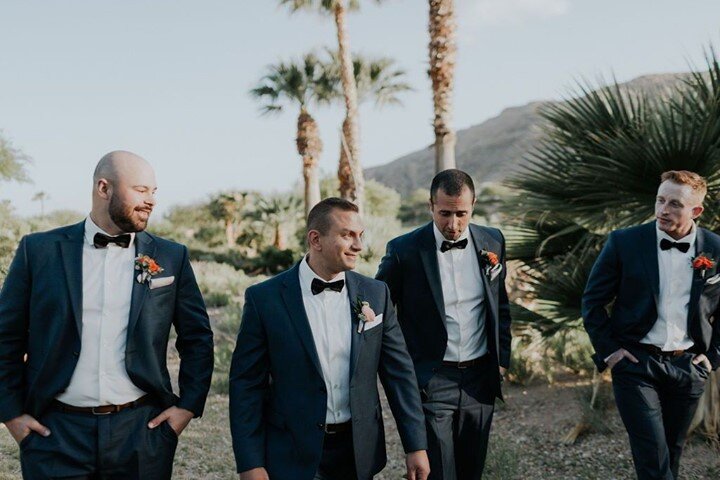 Let's celebrate a dapper groom. Black tuxedoes are always timeless and classic and this was no exception.⁣
⁣
⁣
⁣
#dapper #groomsmen #menwithclass #groomstyle #weddingparty #destinationwedding #gentleman #menwithstyle #dappermen