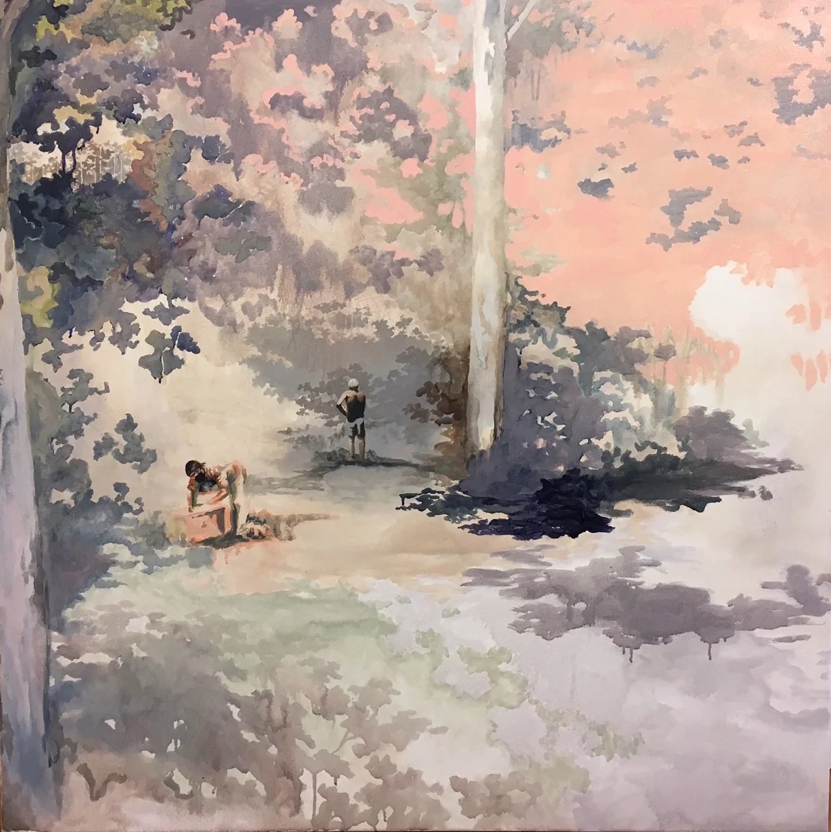 Barbecue Area (2017) Oil on Canvas. 105x105cm. Private Collection