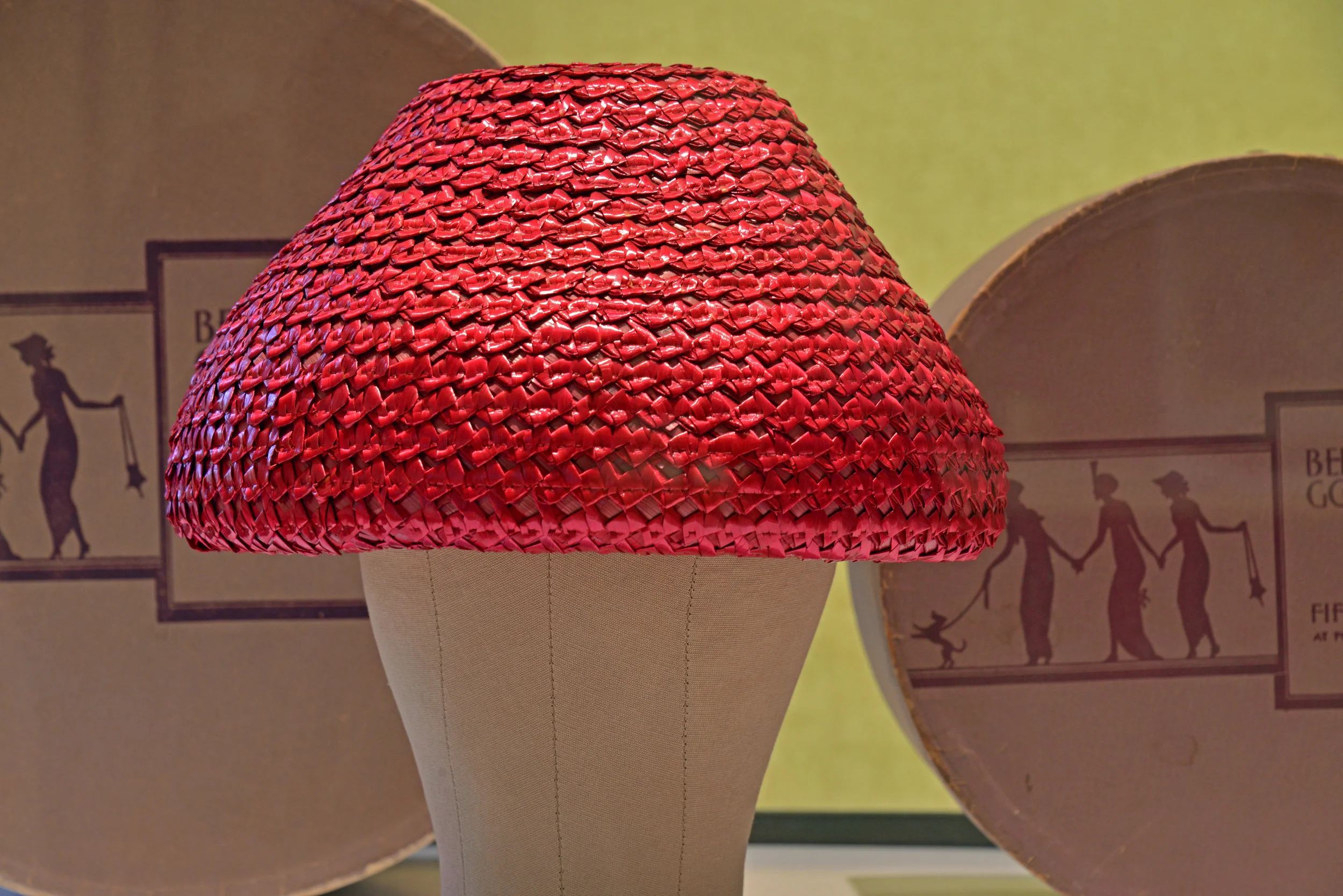 Greeting Card - Halston Originals strawberry straw hat - 5x7 horizontal folded blank greeting card with envelope