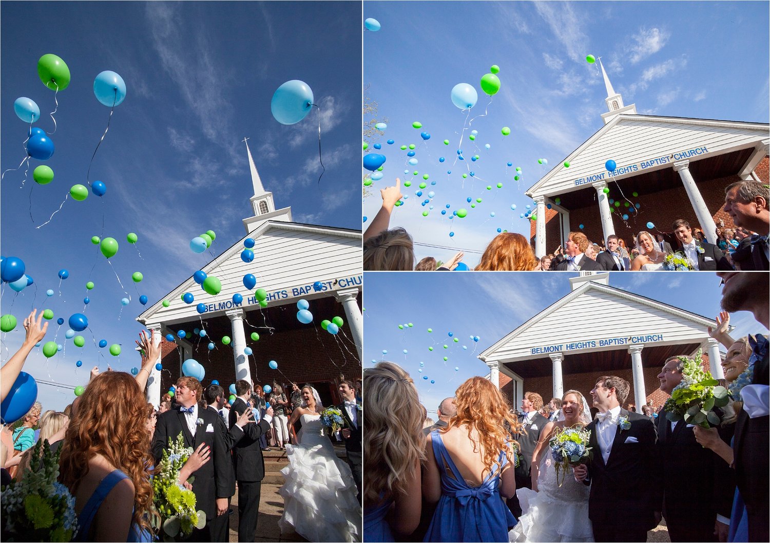 As the couple exited the church, an impressive display of balloons were released into the air.