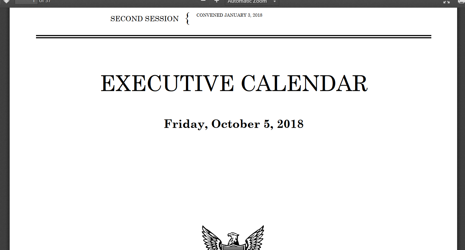 Senate Executive Calendar Oct 5th 2018.png