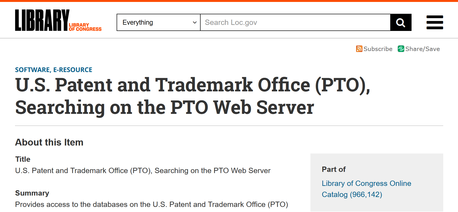 U S Patent and Trademark Office (PTO), Searching on the PTO Web Server.png
