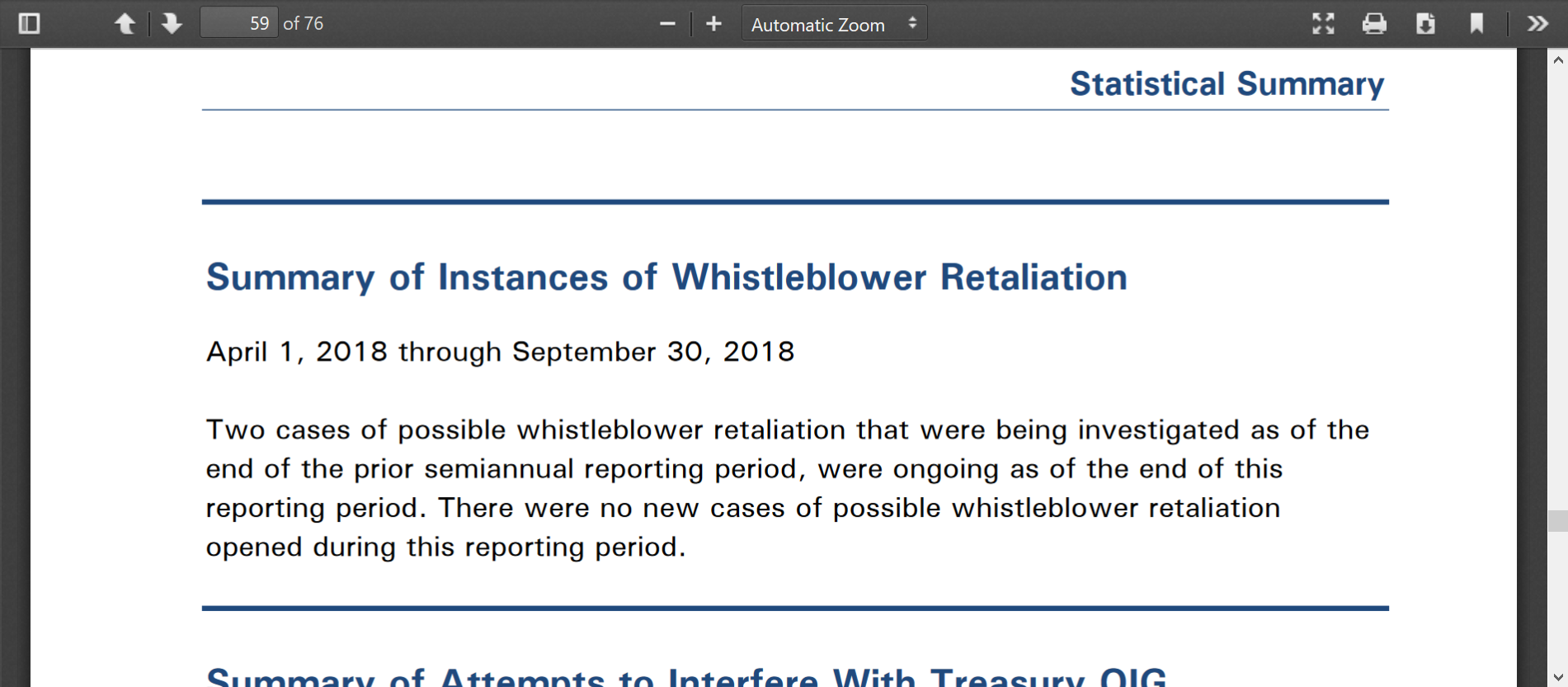 OIG Treasury Sept 2018 76 pages whistleblowers.png
