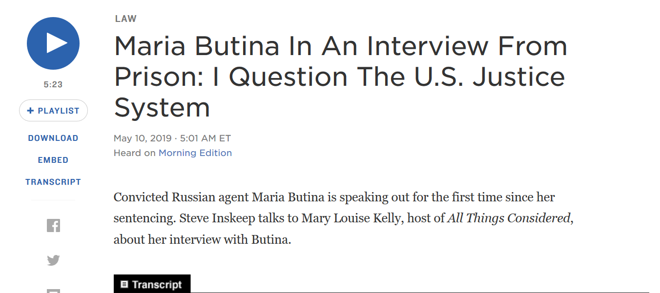 Butina NPR interview from jail May 10th 2019.png