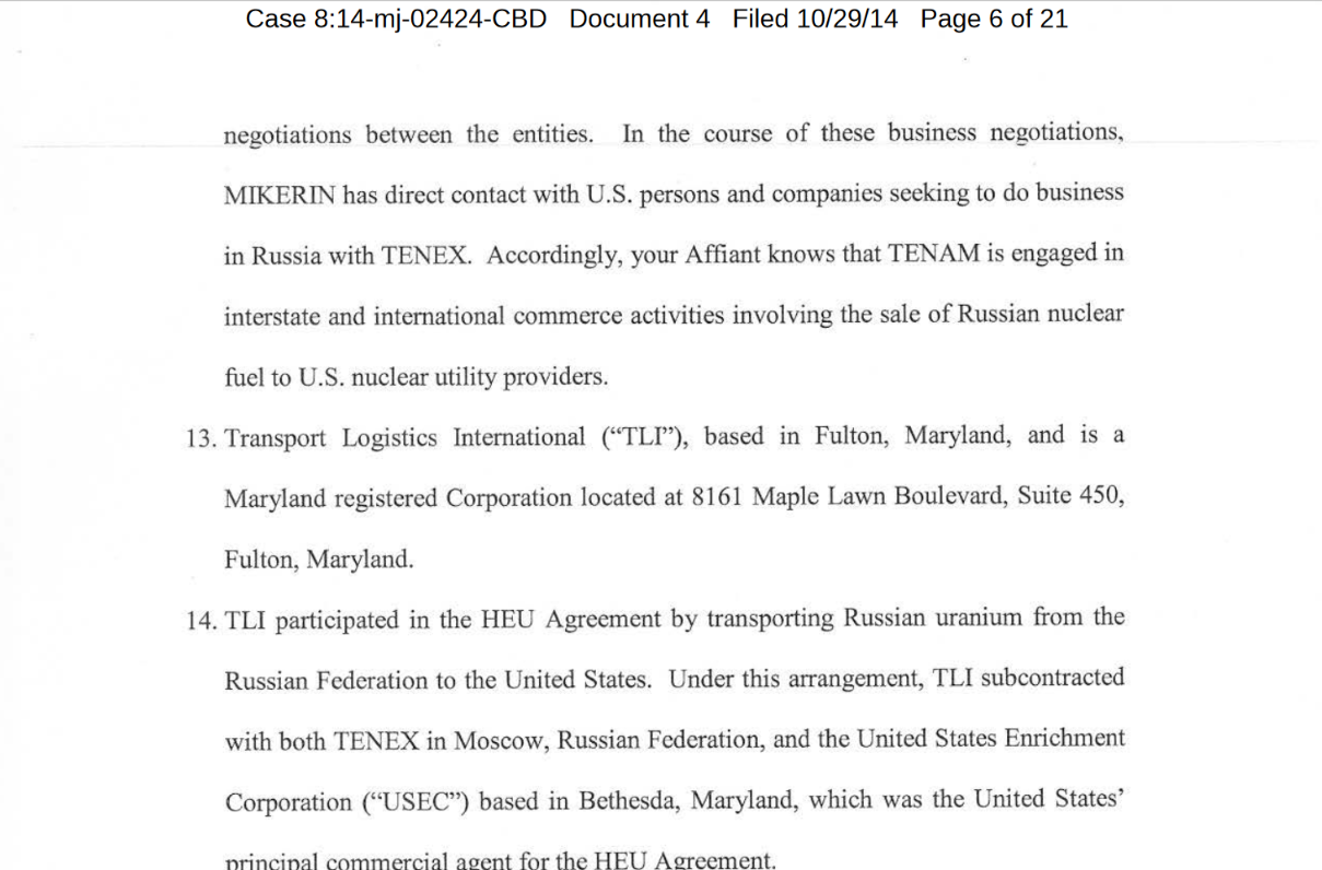 Tenex subcontracted with TLI Nexgen USEC Enrichment Corp page six.png