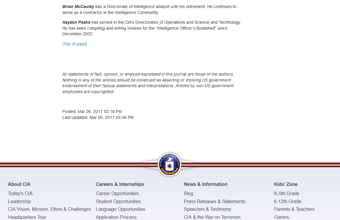 McCauley Brian on CIA website as directors of analysts now contractor.png