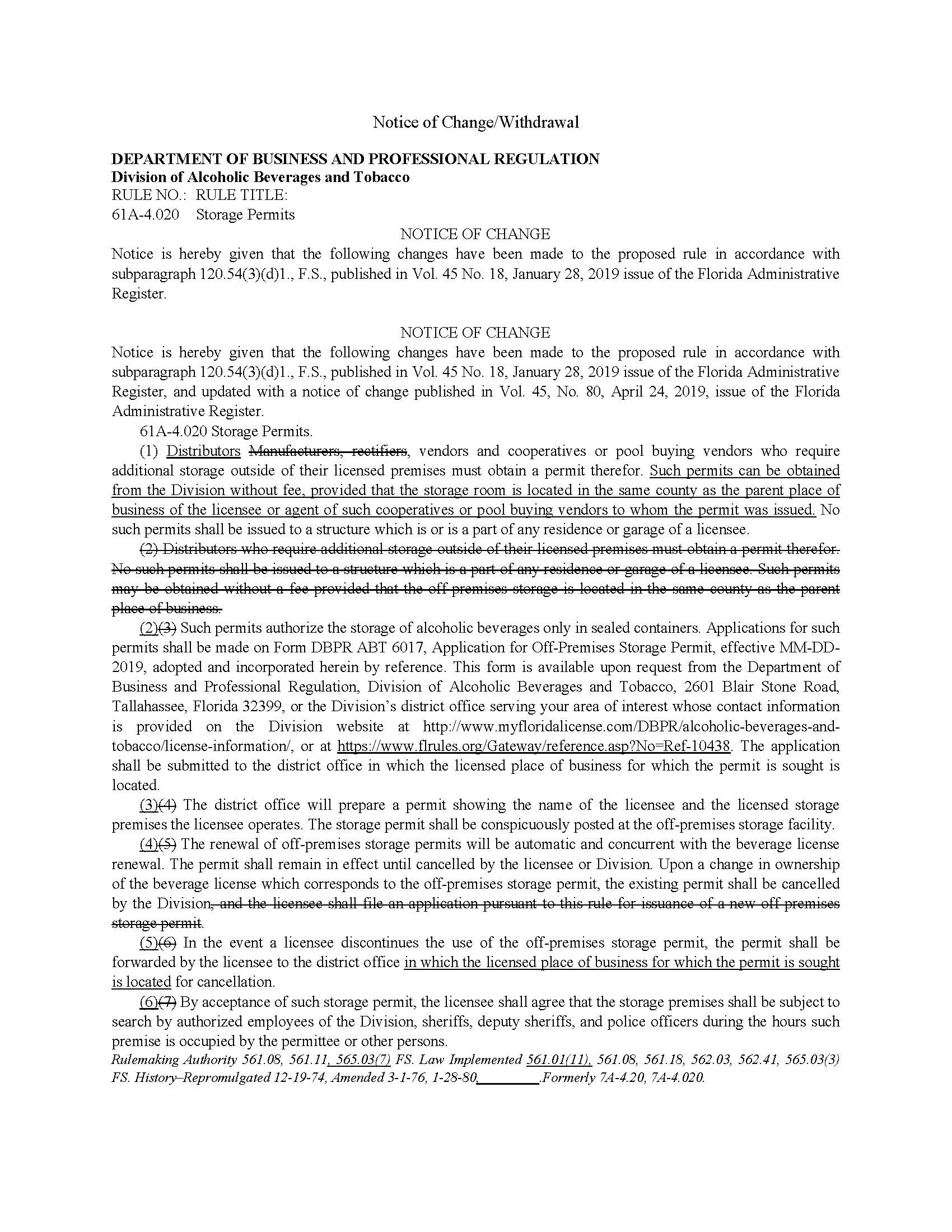 DABT Rulemaking: Off-Premises Storage and More — Glover Law