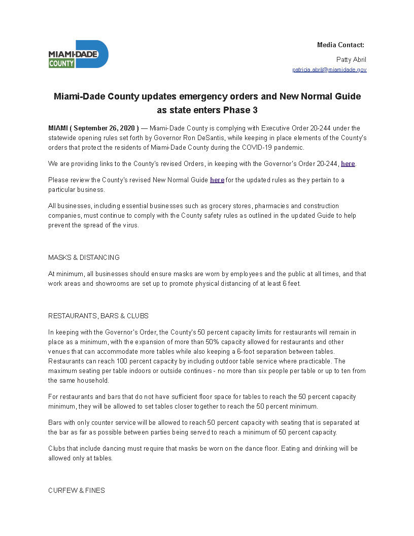 Miami-Dade County updates emergency orders and New Normal Guide as state enters Phase 3_Page_1.jpg