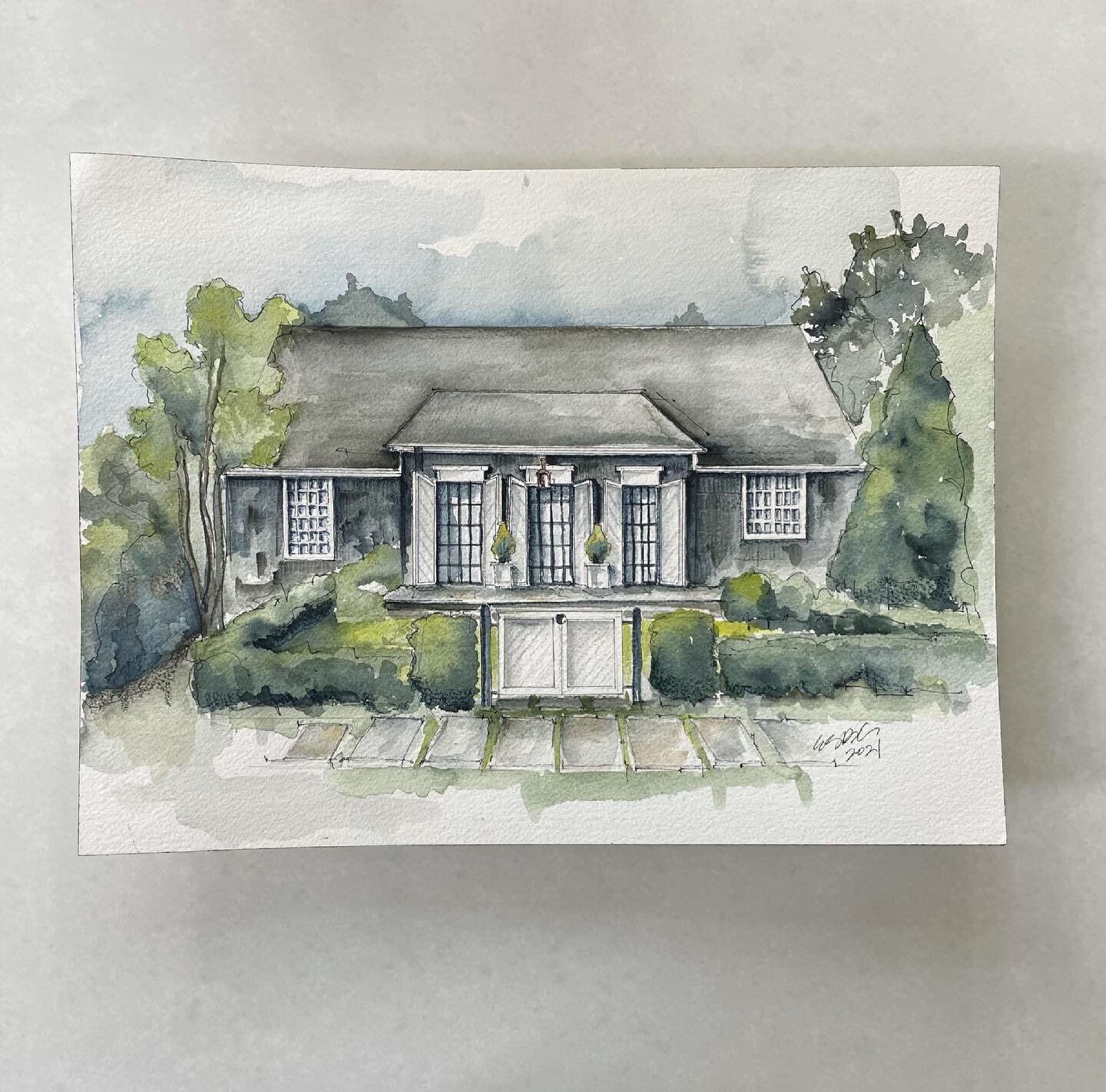 Rarely do I see the houses I paint in person, but I got to see this one (and more importantly the people I love inside it) this weekend, and it&rsquo;s a charmer, inside and out.
