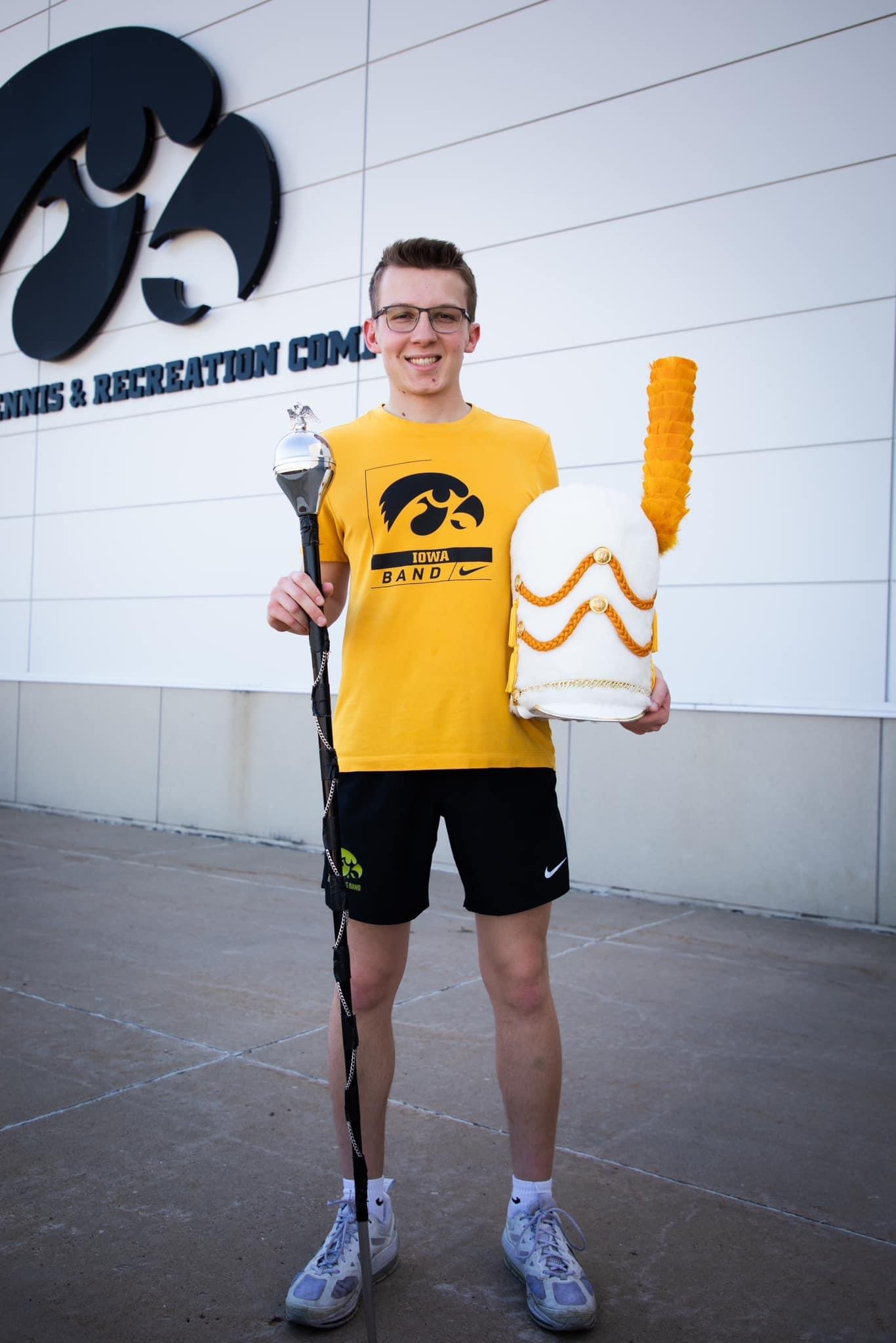 Congratulations to Brandon Alpers! This awesome ERHS alum was selected as the Drum Major for the University of Iowa Hawkeyes Marching Band. Way to go, Brandon!