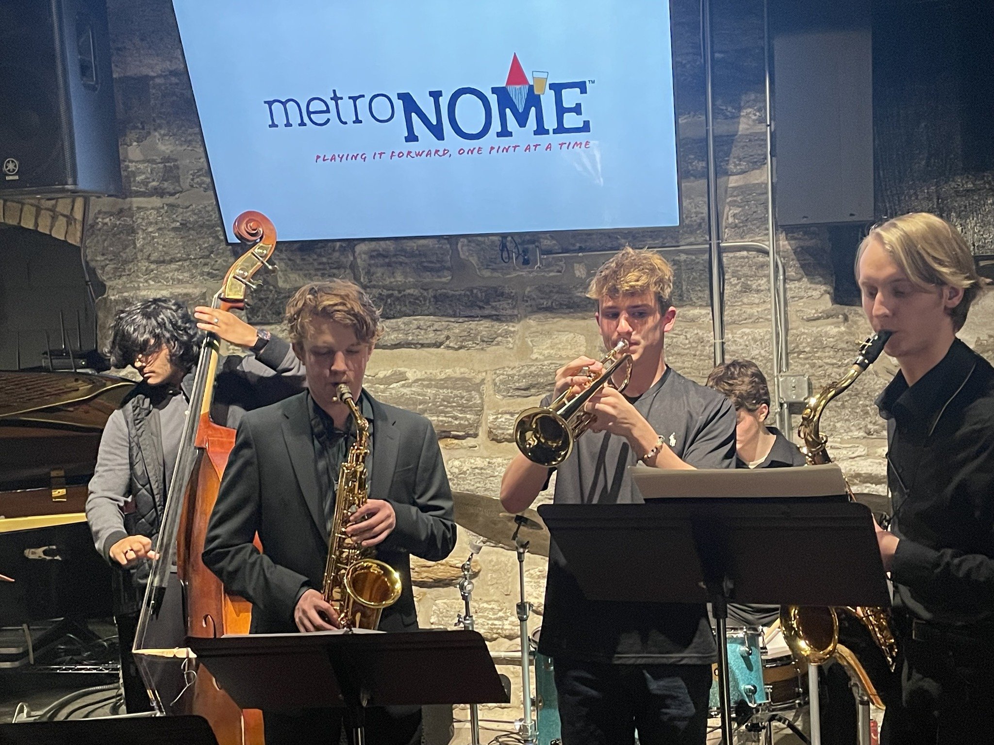 Tonight the East Ridge jazz combos jammed with the pros at the Metronome in Saint Paul. Thank you for hosting us @metronomebrewery