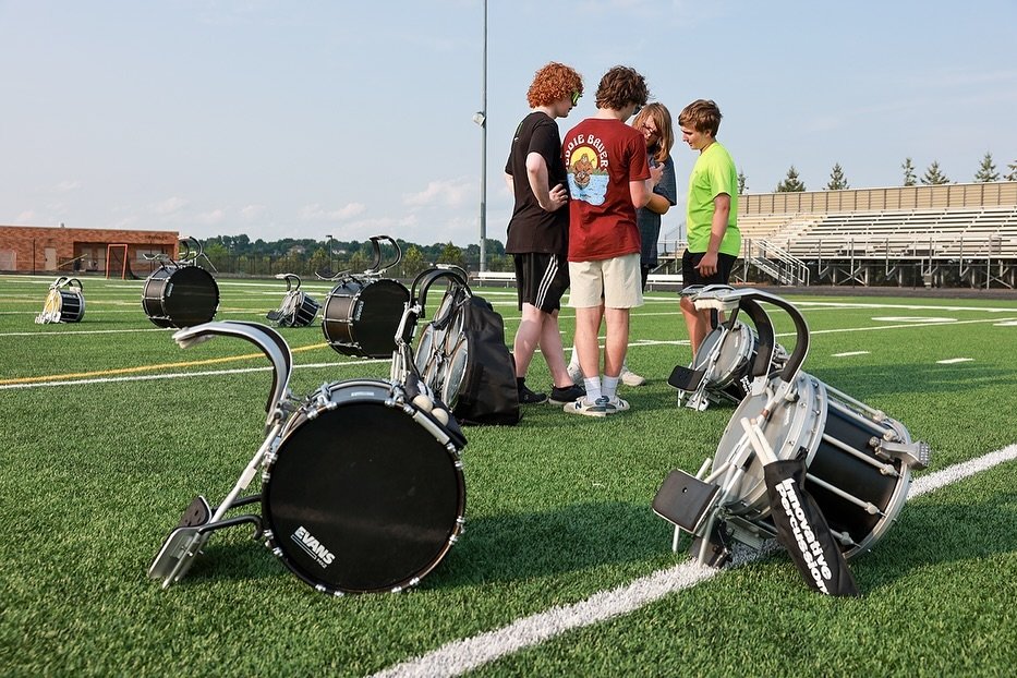 #Drumline and Front Ensemble are well into their mini-camp this week, out on the field, learning their part of the show. They will be joined by the rest of the band next week during Heat Week!
Can't wait to see it all put together!
And speaking of He