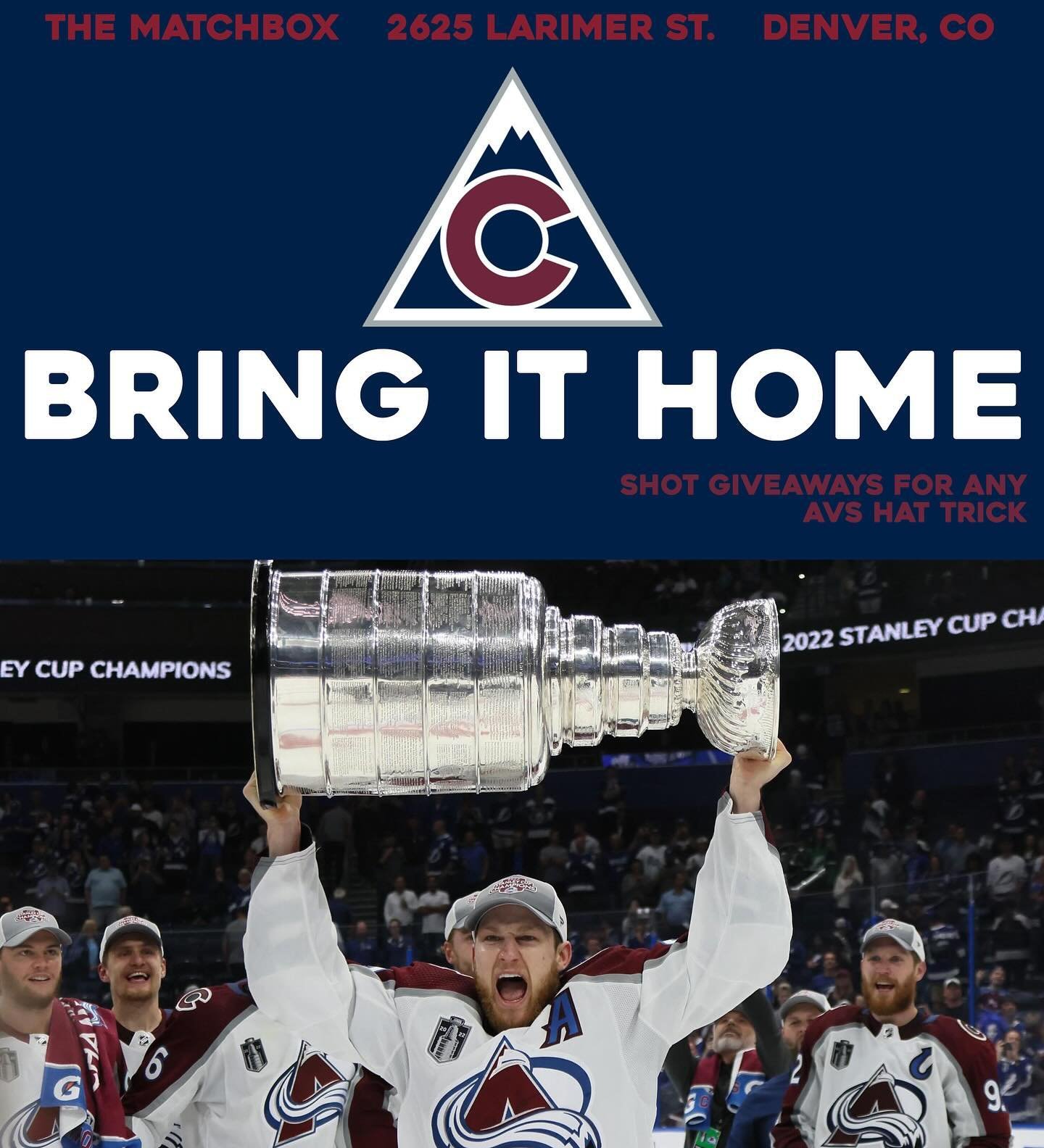 Playoff hockey is back! Come root for the avs (or a less worthy team 😡) and have a drink at the matchbox! Sound will be on and there&rsquo;s plenty of screens to watch on! Game is at 5!!!