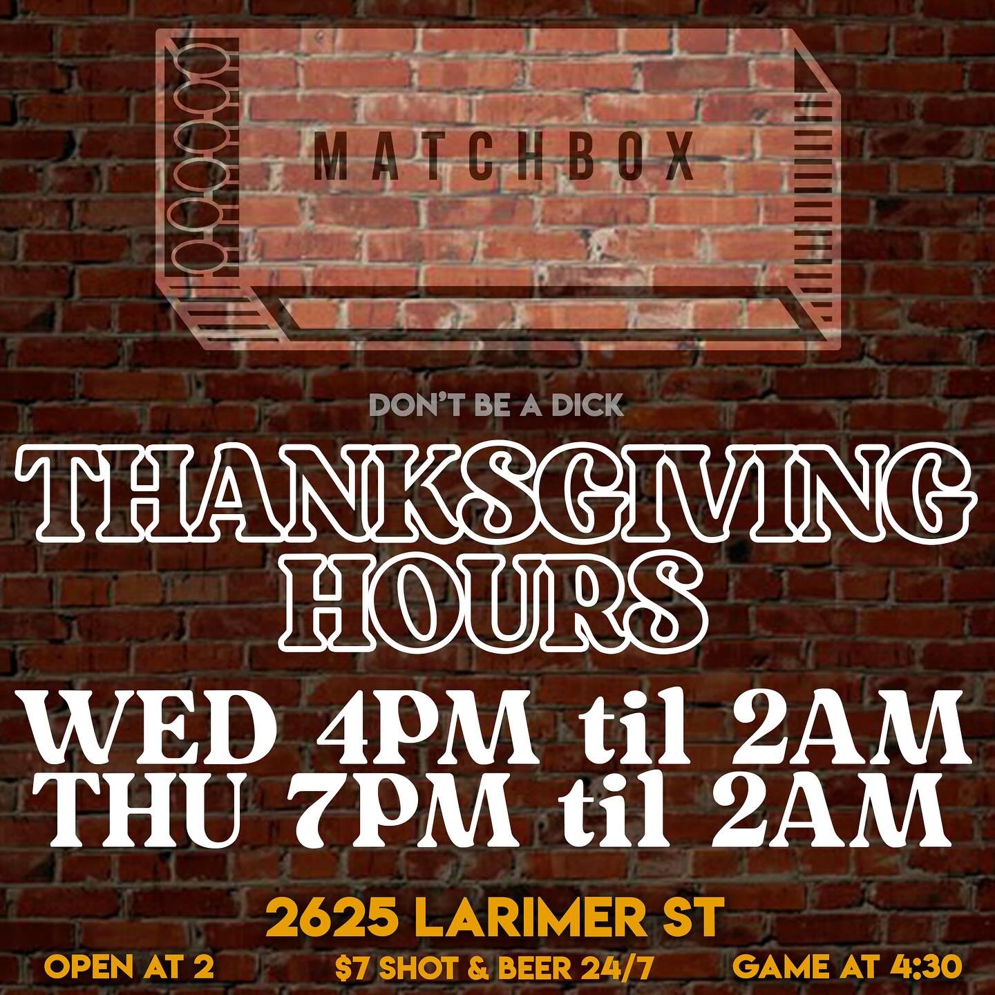 Open normal hours today and at 7 pm tomorrow night so you can escape if you need to or meet some friends or whatever! See you tonight and tomorrow at the Box!
