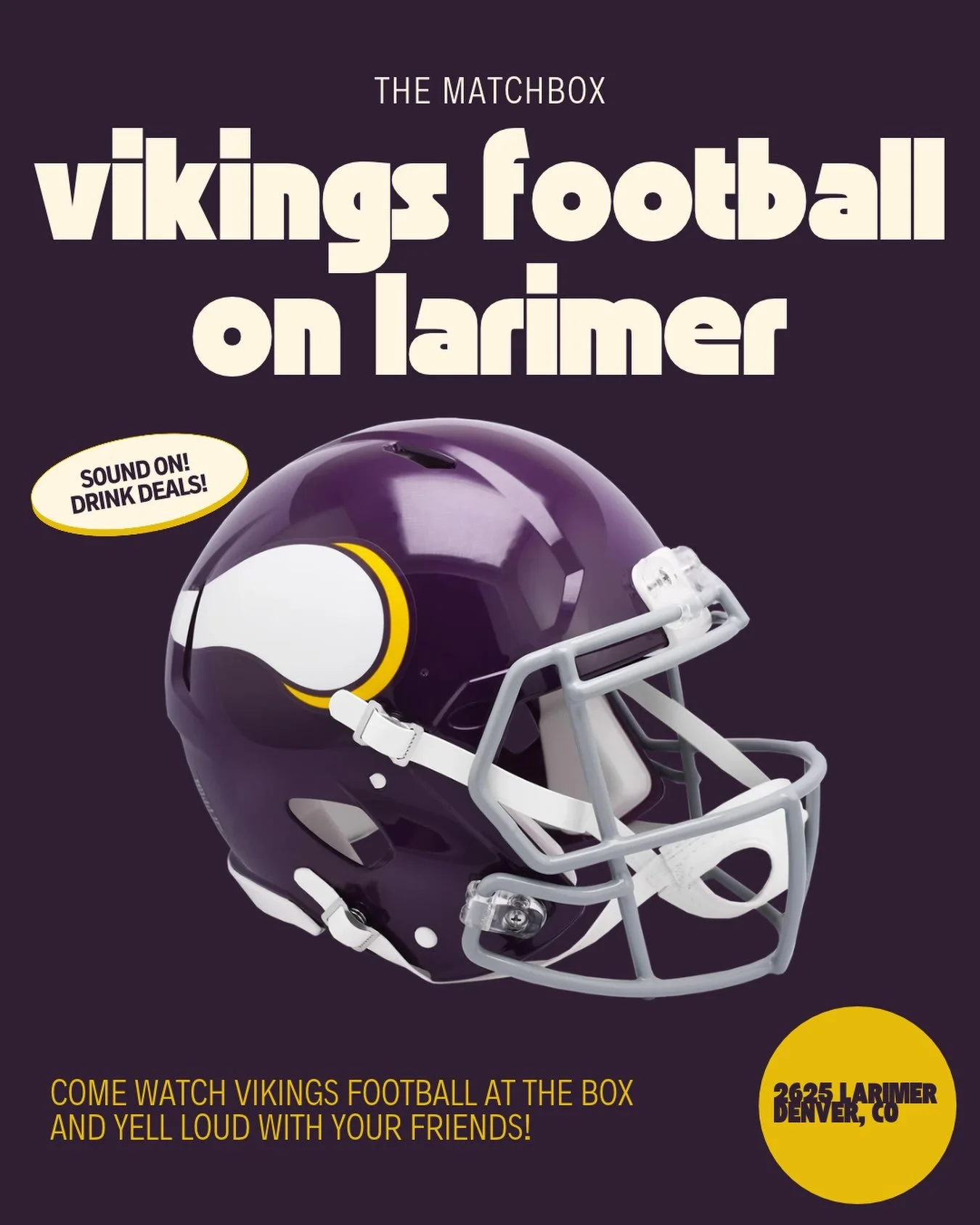 Vikings football is back! 9/13 those dirty cheese eating packers are gonna get whooped at US bank stadium in MN. Obviously if you live here, you can&rsquo;t be at the game but you can join us at @thematchboxdenver and cheer on the vikes with our resi