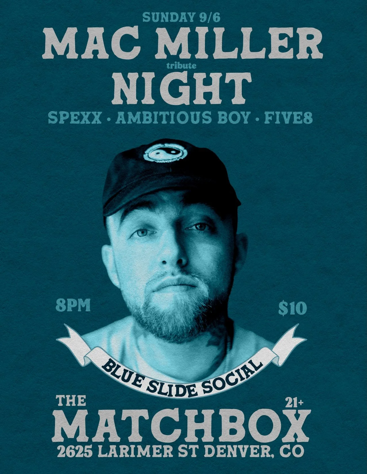 On Sunday 9/6 we&rsquo;ll be celebrating the music of the one and only Mac Miller all night here at @thematchboxdenver ! Come slide on through and sing your hearts out to all the favorites from this legend&rsquo;s short but super prolific career.  DJ