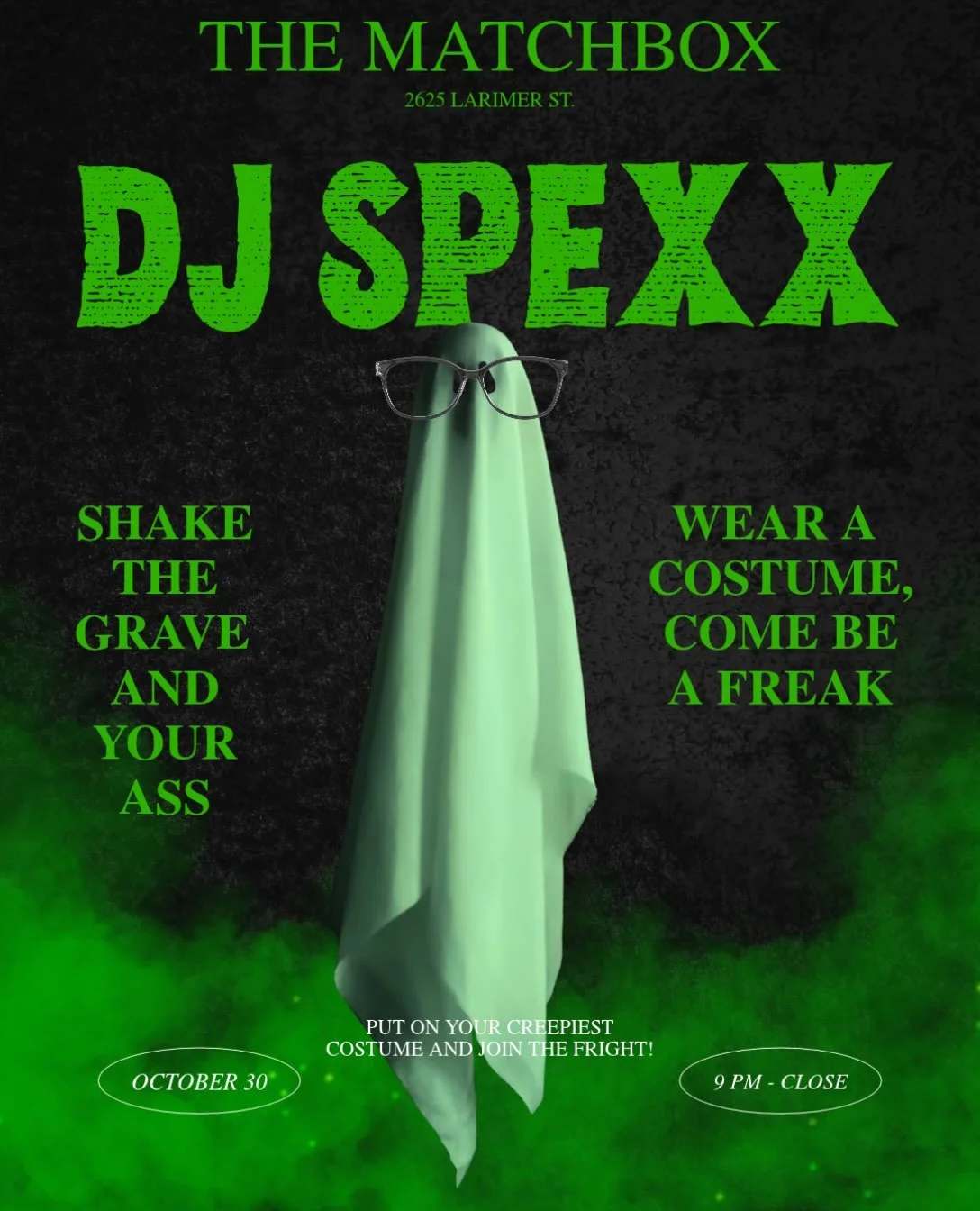 Be afraid. Be very afraid. Of how fun this is gonna be! Pull up on Devils night with @djspexx5280 ripping it up til the late hours! $7 shot and beer combos to keep the spirits at bay! See you this weekend!