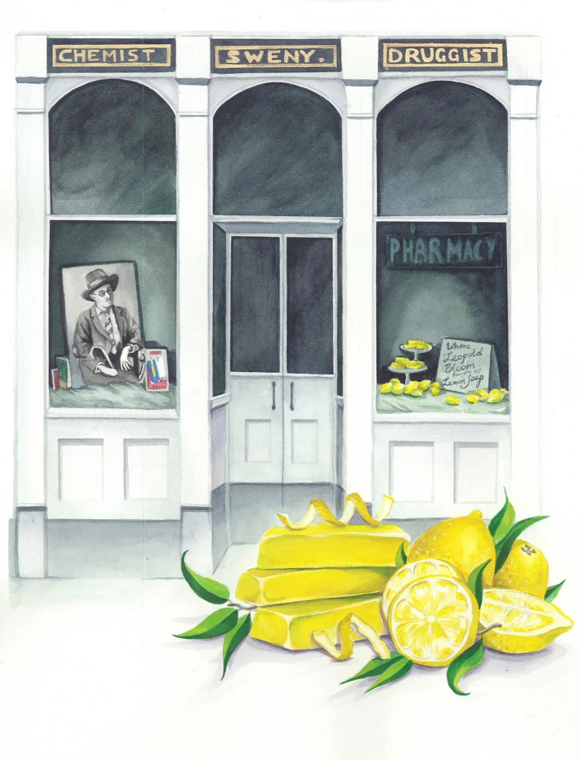 Where Leopold Bloom Bought His Lemon Soap watercolor on paper