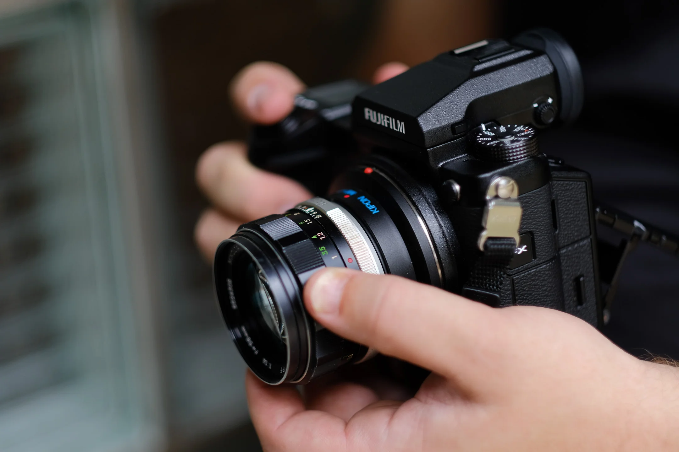 BTS shot by Wilhelm The Minolta Rokkor 58mm f/1.4 with the Kipon adapter on the GFX.
