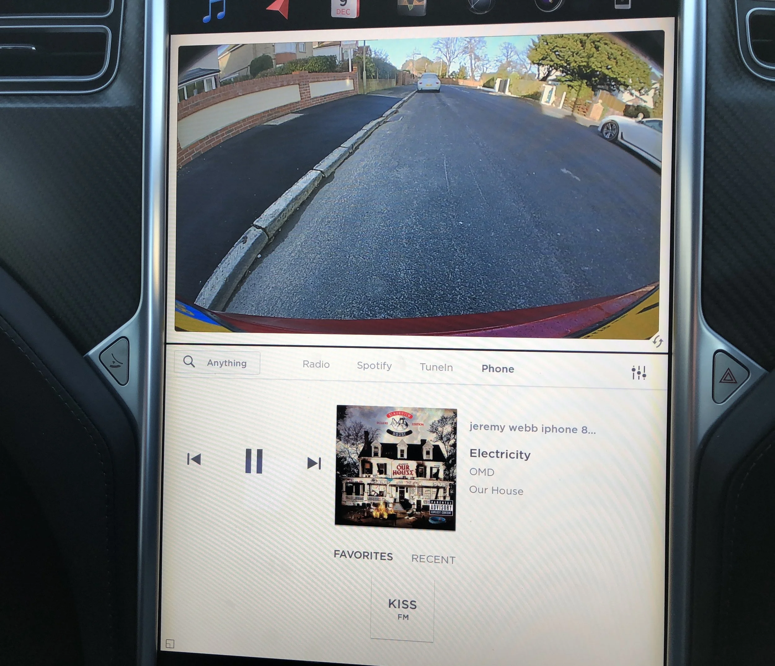You can see all around the car on the large display, and when reverse is engaged the display shows what is behind and around the vehicle.