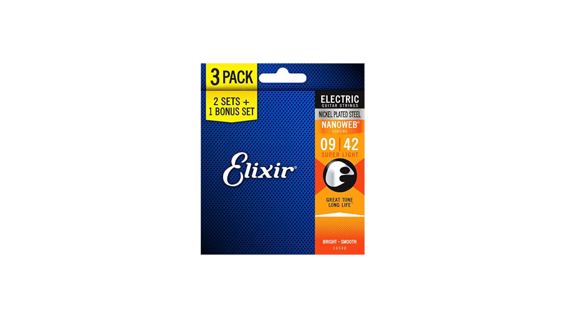 Elixir Nanoweb Electric Guitar Strings - 3 Pack