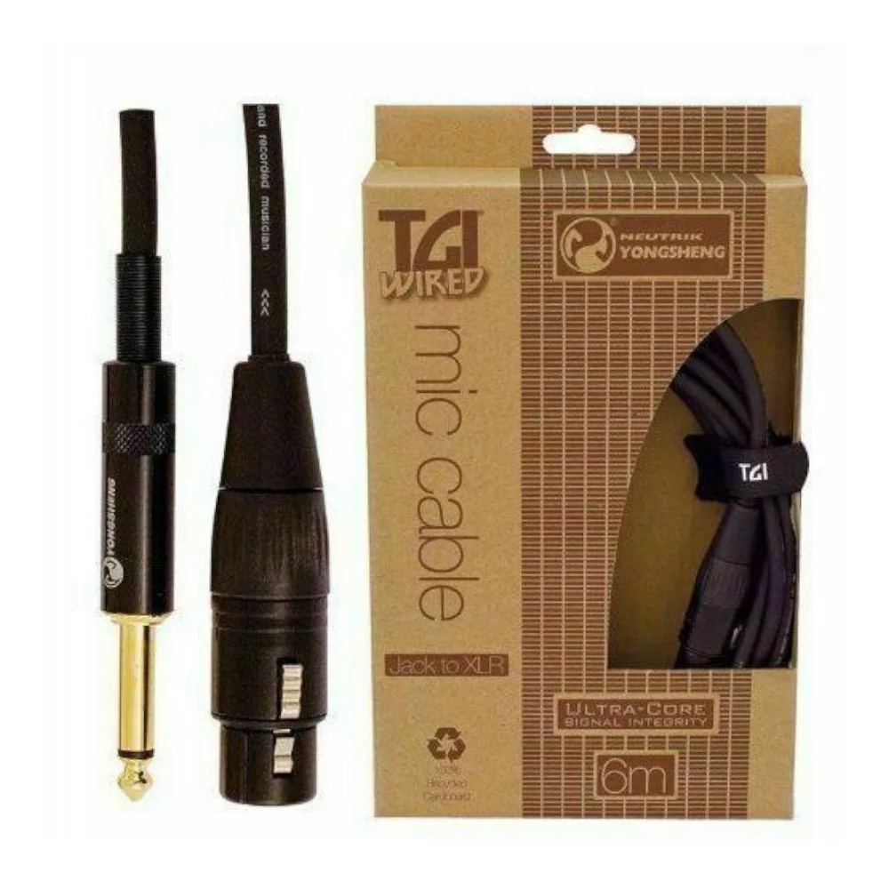 TGI 320D Ultra-Core Neutrik Microphone Cable XLR to Jack 20ft