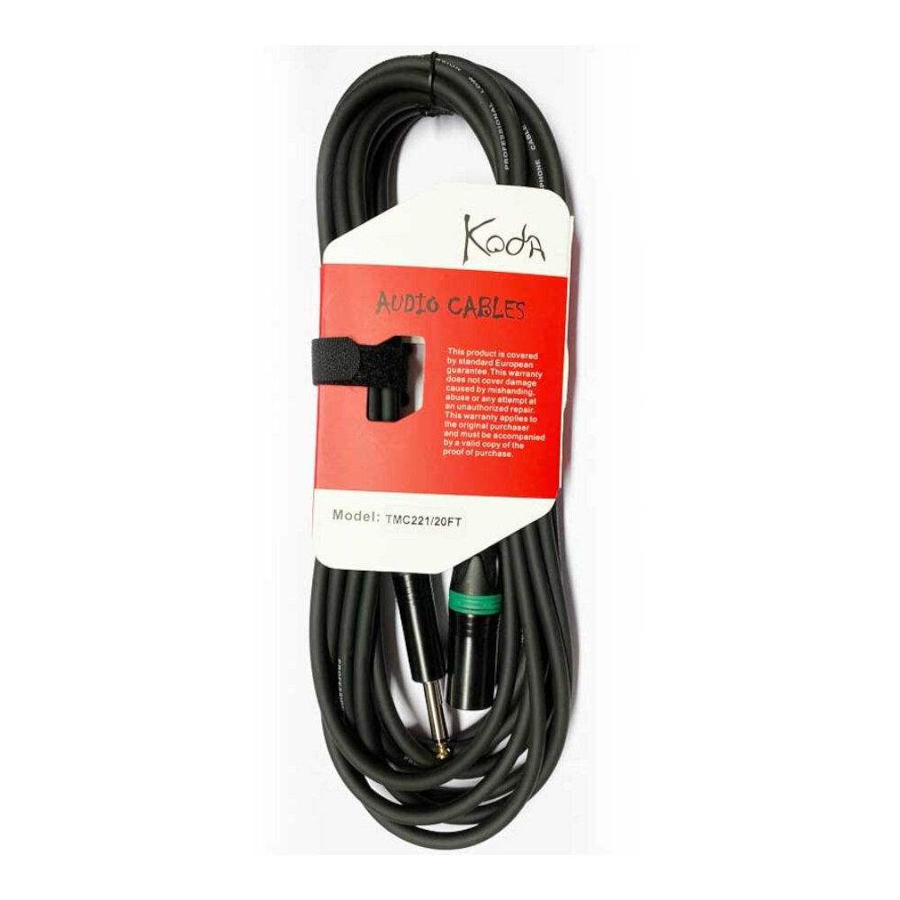 Koda MC22110 10ft Microphone Cable XLR Male to Mono Jack