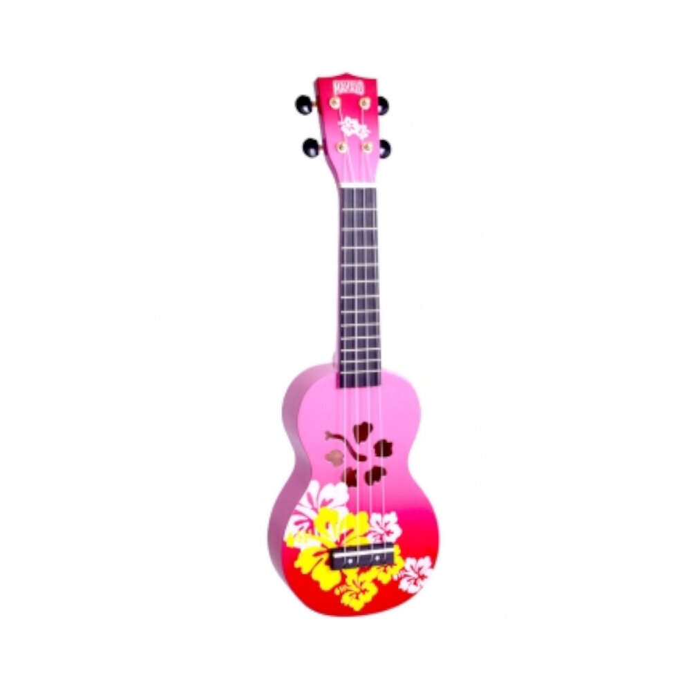 Mahalo Hibiscus Red Burst Soprano Ukulele