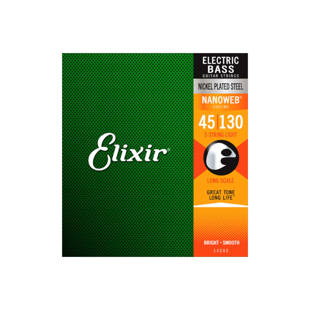 Elixir 14202 Nanoweb Light Nickel Strings for 5 String Electric Bass