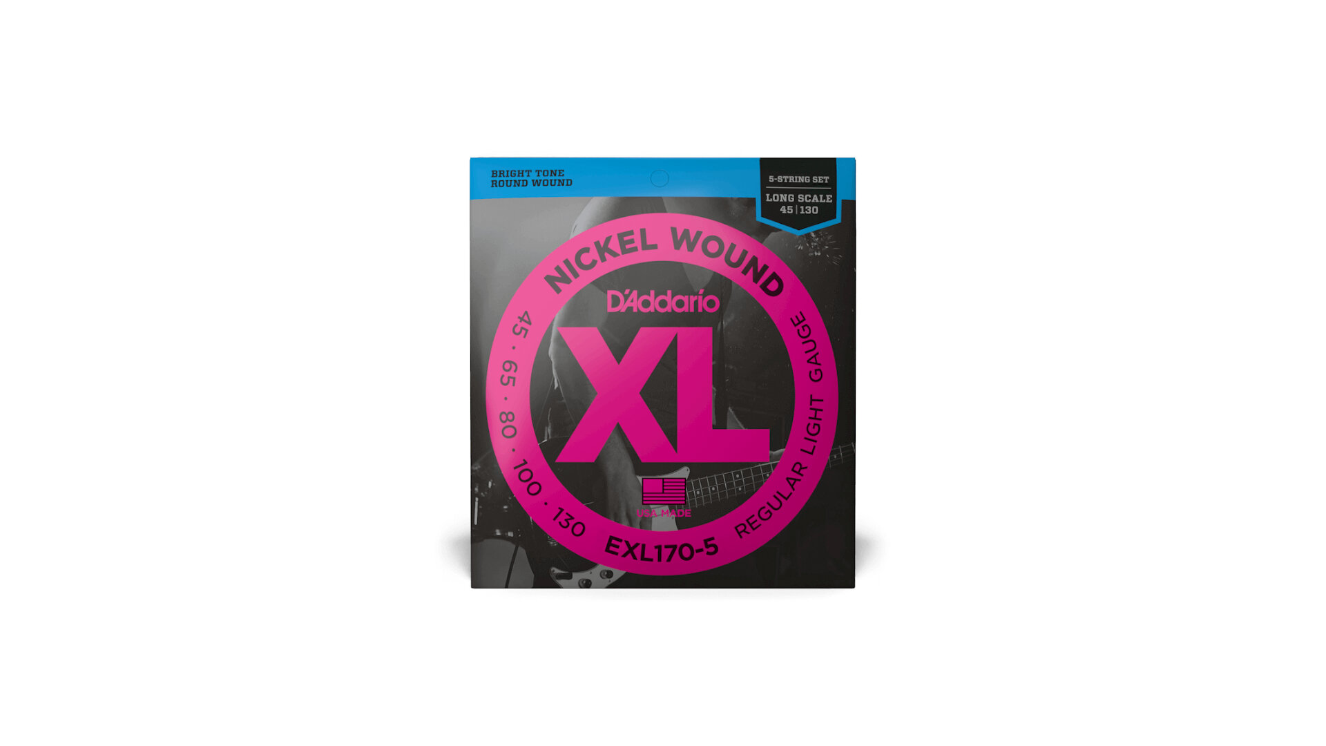 D'Addario EXL170-5 Regular Light Gauge 5 String Electric Bass Strings 45-130