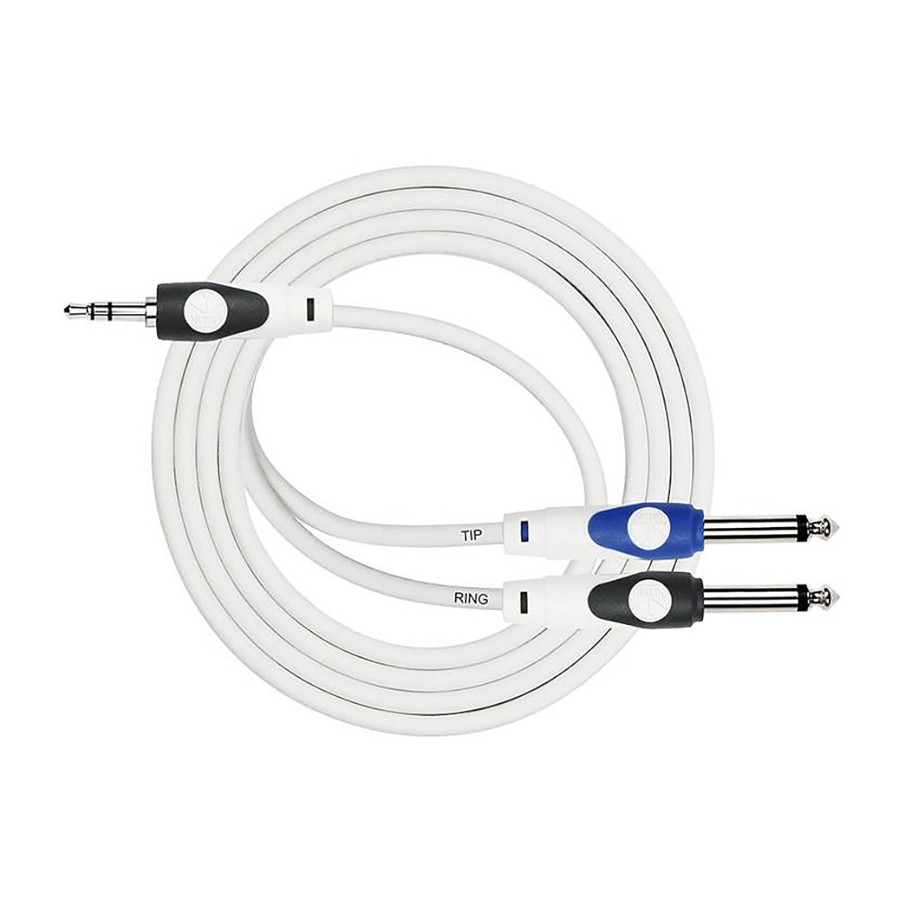Kirlin LGY362 6ft  3.5mm to 2x 6.5mm Jack Cable