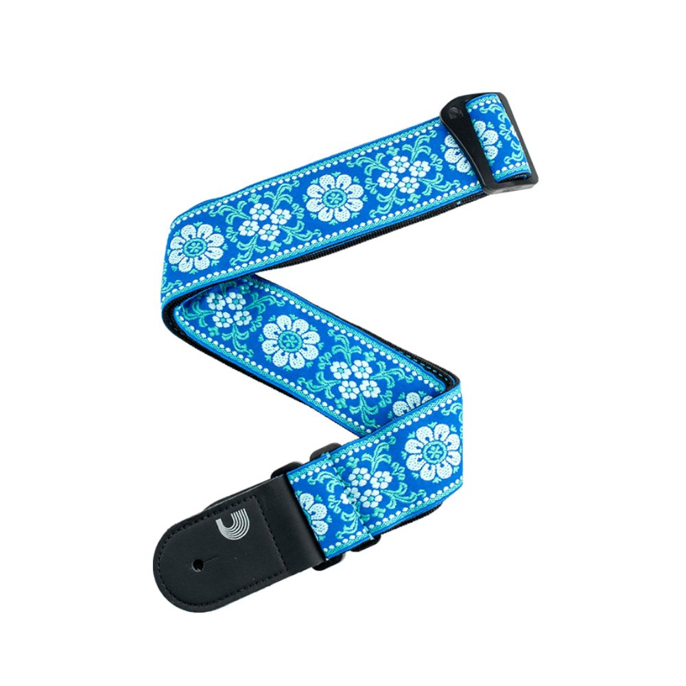 D'Addario PCLV04 Peace and Love Guitar Strap - Blue