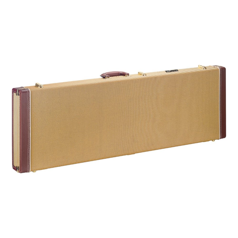 Stagg GCX-RB-GD Vintage Style Gold Tweed Deluxe Hardshell Case for Electric Bass Guitar