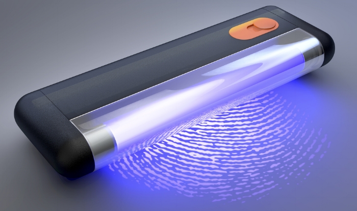 Image of black light technology that finds and fights germs