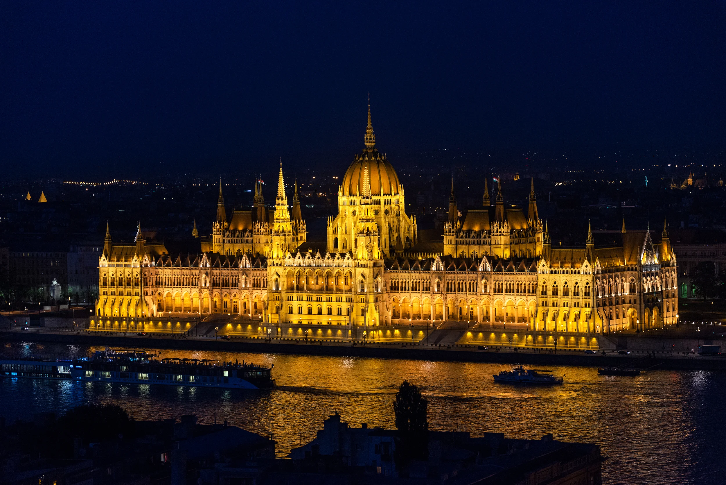 Hungarian Parliament in Budapest across the Danube