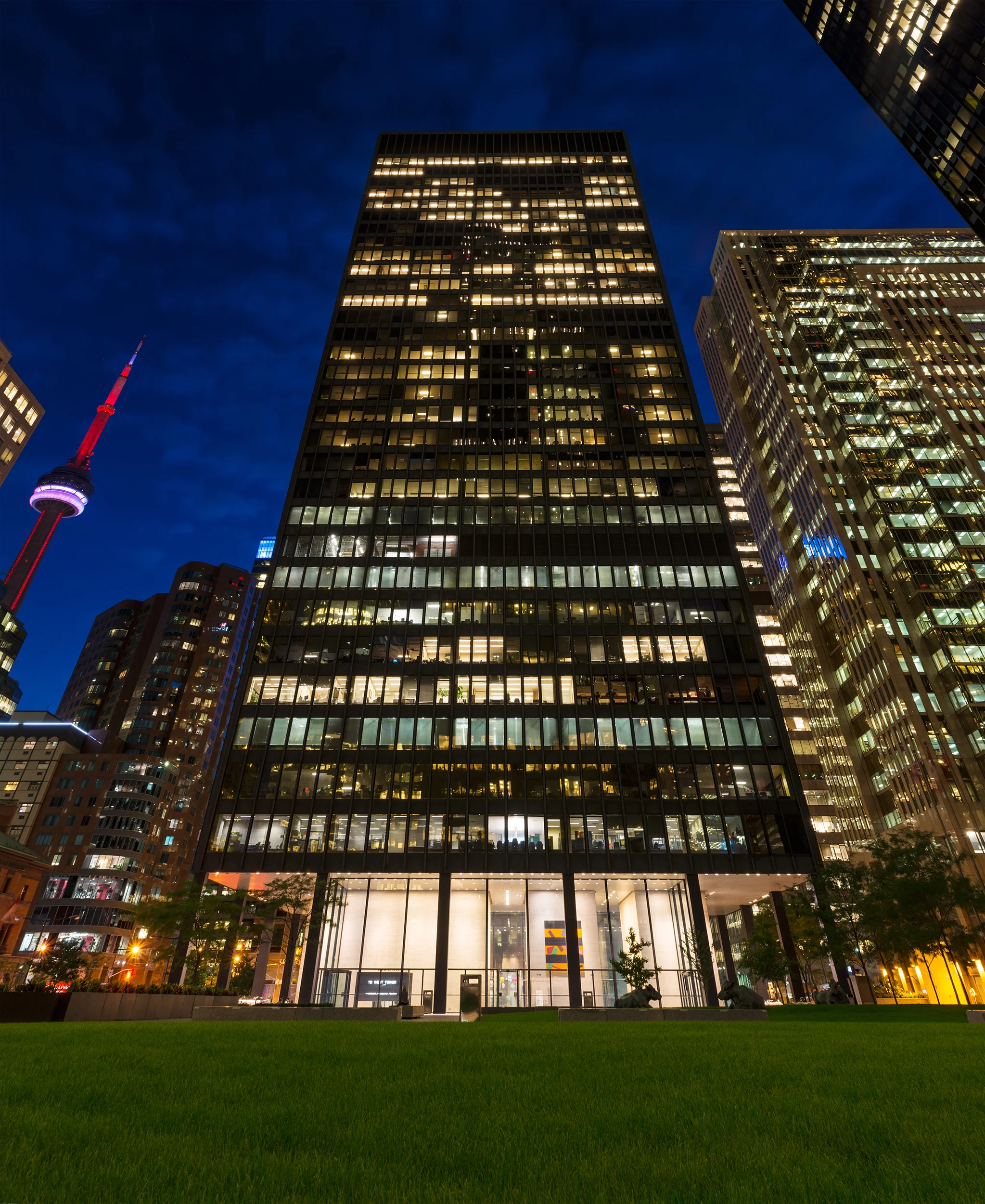 Toronto Financial District at night