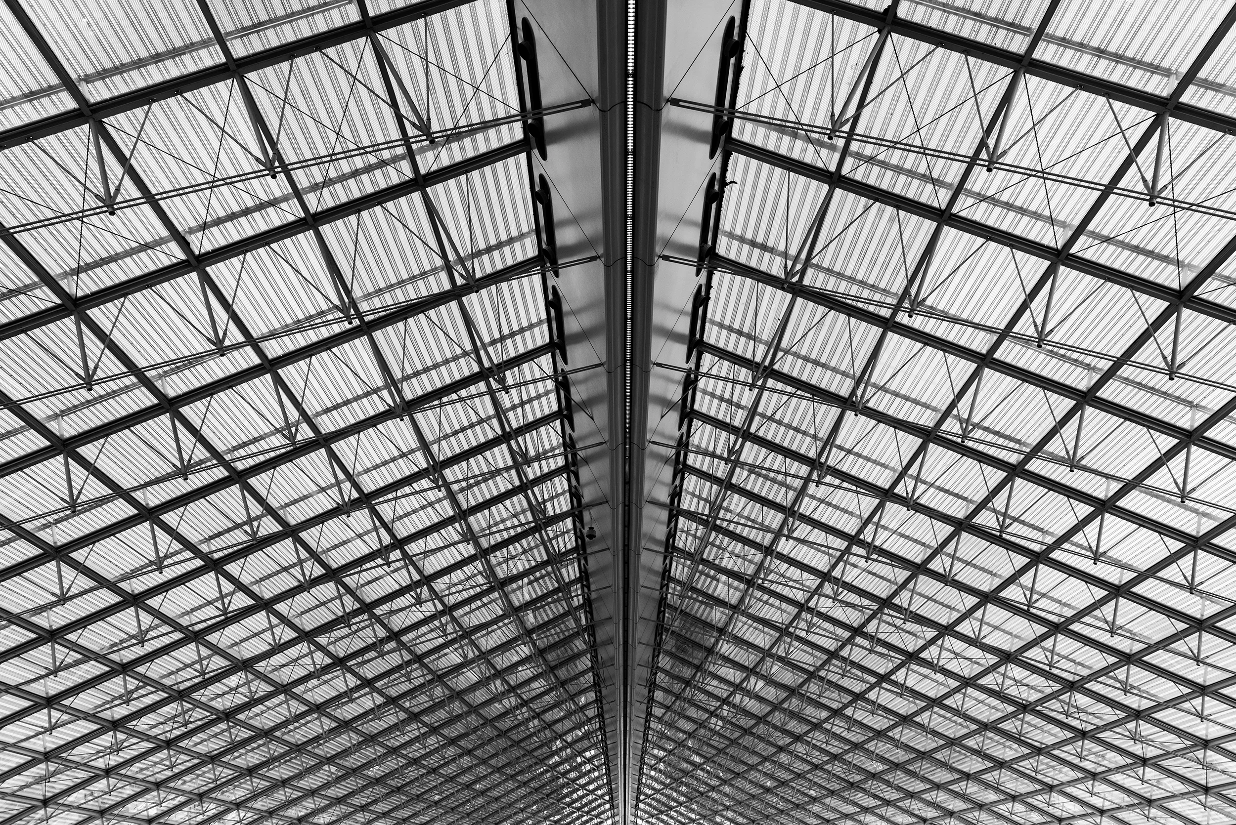 Architecture in CDG airport terminal, Paris