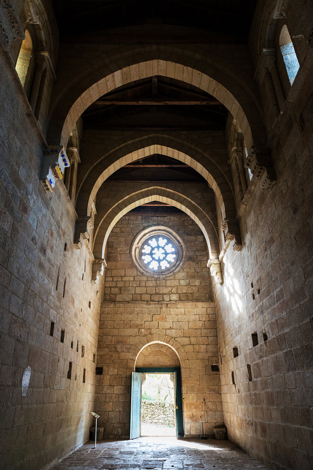Inside view of the Romanesque Monastery of Santa Cristina de Ribas de Sil